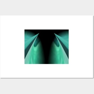 twin needle point in neon green on a plain black background Posters and Art